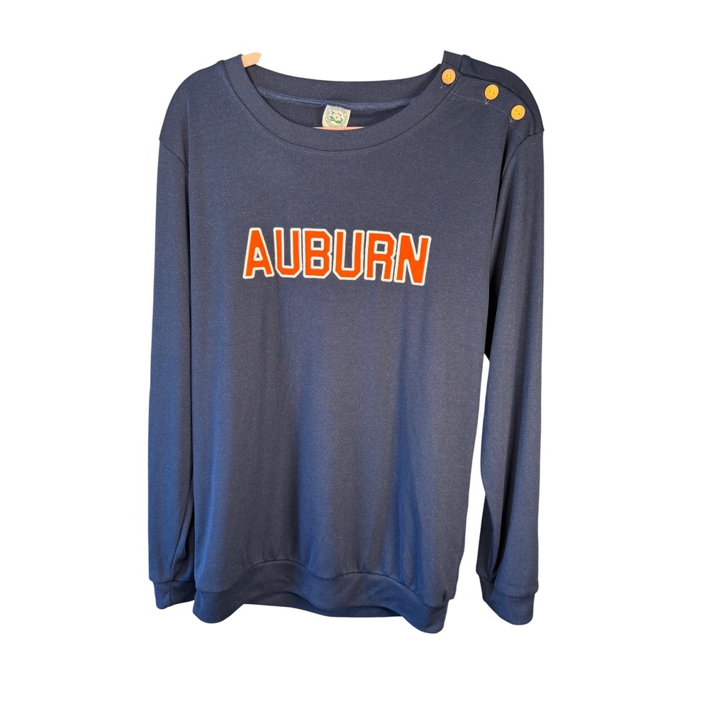Southern Smocked Auburn Sweatshirt‎ L Bamboo Blend Button Shoulder
